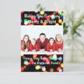 Foto met kleurrijke lampjes - 3 x 5 Kerstmis Kaart (Staand voorkant)