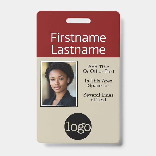 Foto met Logo- en bedrijfsnaam Badge (Voorkant)