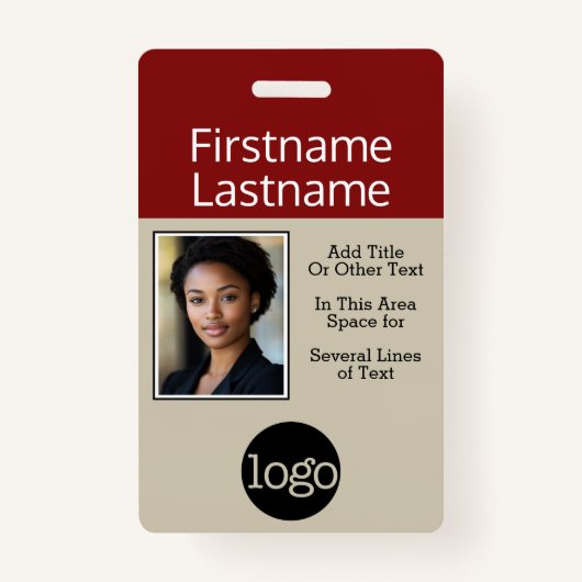 Foto met Logo- en bedrijfsnaam Badge (Voorkant)