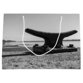 foto met maritiem thema, zwart en wit groot cadeauzakje