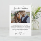 Foto met minimalistische kleinste bruiloft - verkl aankondiging (Staand voorkant)