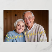 Foto met Mint Zig-Zag Terug Folie Vakantie Kaart (Voorkant)