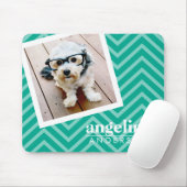 Foto met Modern Chevron Pattern en Aangepaste naam Muismat (Met muis)