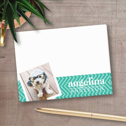 Foto met Modern Chevron Pattern en Aangepaste naam Post-it® Notes