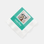 Foto met Modern Chevron Pattern en Aangepaste naam Servetten (Hoek)