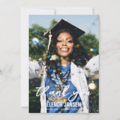 Foto met modern handschrift Afstuderen Bedankkaart (Voorkant)
