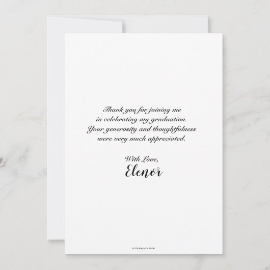 Foto met modern handschrift Afstuderen Bedankkaart (Achterkant)