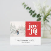 Foto met moderne, minimale grafische kersttypograf feestdagenkaart (Staand voorkant)