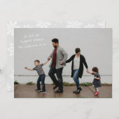 Foto met moderne vormgeving over de volle breedte feestdagenkaart (Voorkant / Achterkant)