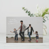 Foto met moderne vormgeving over de volle breedte feestdagenkaart (Staand voorkant)