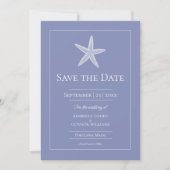 Foto met monogram en zeester in maagdelengroen save the date (Voorkant)