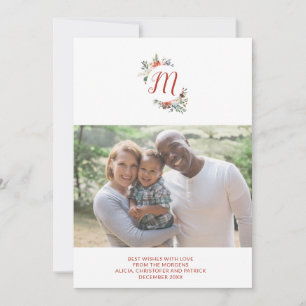Foto Met monogram van de Familie van Kerstmis de Feestdagenkaart