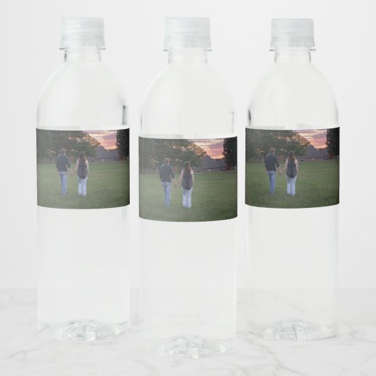 Foto met Monogram Waterfles Etiket (Flessen)