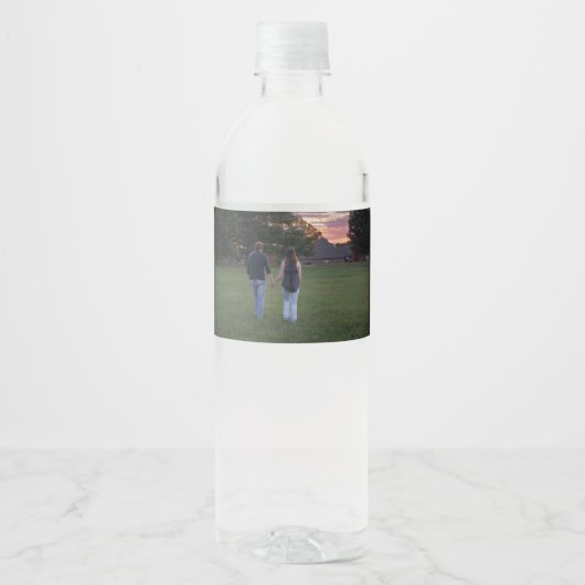 Foto met Monogram Waterfles Etiket (Voorkant)