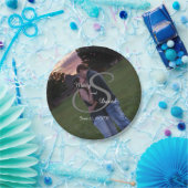 Foto met Monogram Wedding Papieren Bordje (Feest)