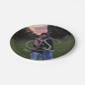 Foto met Monogram Wedding Papieren Bordje (Gekanteld)