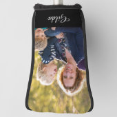 Foto met Monogrammed Name Script Typografie Golfheadcover (Draai 90)