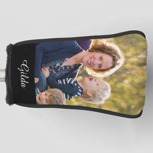 Foto met Monogrammed Name Script Typografie Golfheadcover (Voorkant)