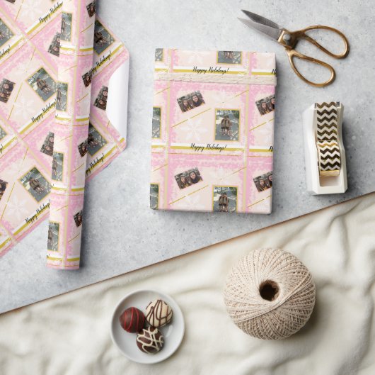 Foto met mousserend omlijst, monogramed cadeaupapier (Crafts)