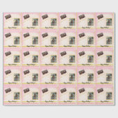 Foto met mousserend omlijst, monogramed cadeaupapier (Vlak)