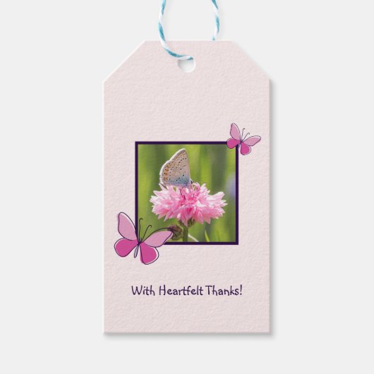  foto met oprechte Bedankt! Dank je Cadeaulabel (Voorkant)