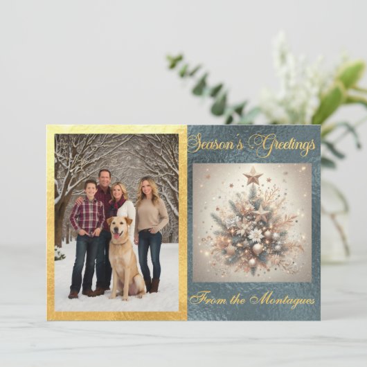 Foto met Pearl Christmas Design Feestdagenkaart (Staand voorkant)