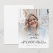 Foto met persoonlijke boodschap begrafenis Dank u Bedankkaart (Voorkant / Achterkant)