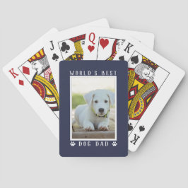 Foto met pootafdrukken van de beste hondenpapa ter pokerkaarten