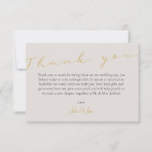 Foto met QR Code Elegant Gold script Bedankkaart (Voorkant)