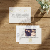 Foto met QR Code Elegant Gold script Bedankkaart