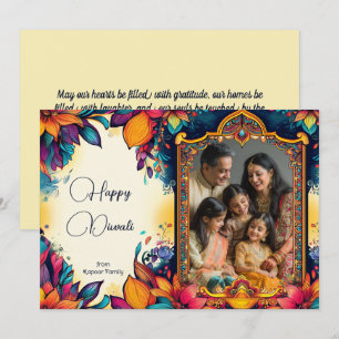 Foto met Radiant Diwali Familie Groet