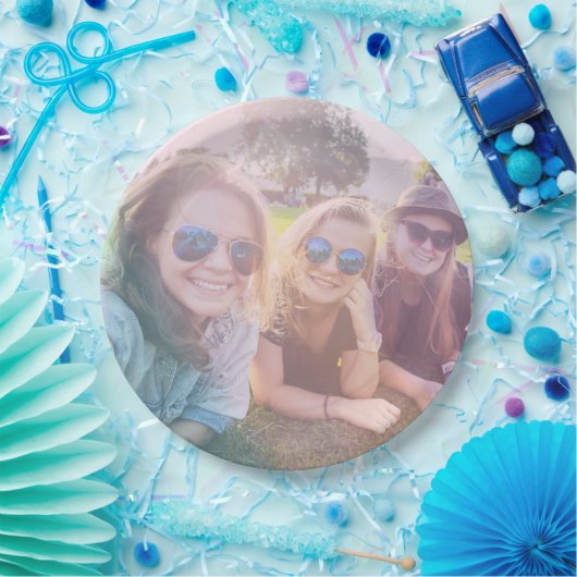 Foto met Regenboogoverlay-effect Papieren Bordje (Feest)