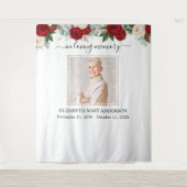 Foto met rode en witte rozen ter nagedachtenis - I Wandkleed (Voorkant)