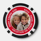 Foto met rode rand en aangepaste tekst poker chips (Achterkant)