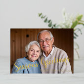 Foto met rode zig-zag achterkant folie kerstkaart folie feestdagenkaart (Staand Voorkant)