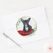  foto met ronde bloemenkrans ronde sticker (Envelop)