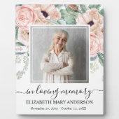 Foto met roze bloemen in liefdevolle herinnering fotoplaat (Voorkant)