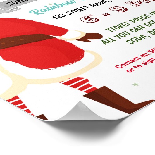 Foto met Santa event sjabloon Poster (Hoek)