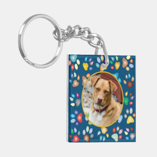 Foto met schilderafdrukken instellen sleutelhanger (Voorkant Links)