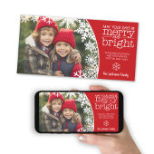 Foto met sneeuwvlokken - vrolijk en helder Kerstmi Feestdagenkaart