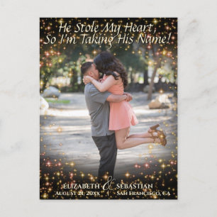 Foto met Sparkles Cute Wedding Save the Date Aankondigingskaart