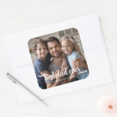 Foto met tekst Vaderdag Beste Papa Ooit Vierkante Sticker (Envelop)
