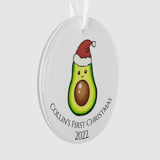 Foto met twee zijden en kerstmis voor Avacado Baby Ornament (voorkant)