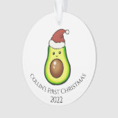 Foto met twee zijden en kerstmis voor Avacado Baby Ornament (voorkant)