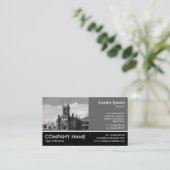 Foto met voettekst - 60 pc grijs - visitekaartje (Staand voorkant)