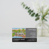 Foto met voettekst - 60pc grijs - Elephants Visitekaartje (Staand voorkant)