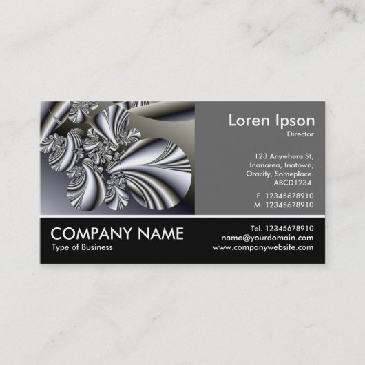 Foto met voettekst - 60pc grijs - Fractal Shells Visitekaartje (Voorkant)