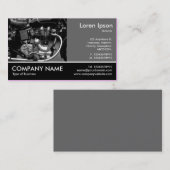 Foto met voettekst - 60pc grijs - Motorbike Engine Visitekaartje (Voorkant / Achterkant)