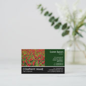 Foto met voettekst - DK Green - Red Tulips Visitekaartje (Staand voorkant)