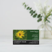 Foto met voettekst - Hover Fly on a Yellow Chrysan Visitekaartje (Staand voorkant)